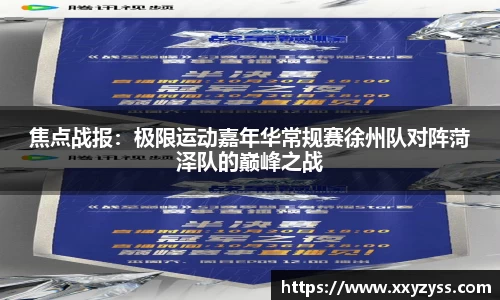 焦点战报：极限运动嘉年华常规赛徐州队对阵菏泽队的巅峰之战