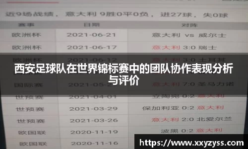 西安足球队在世界锦标赛中的团队协作表现分析与评价